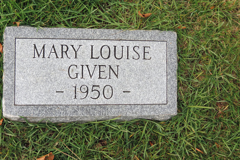 Mary Louise Given monument