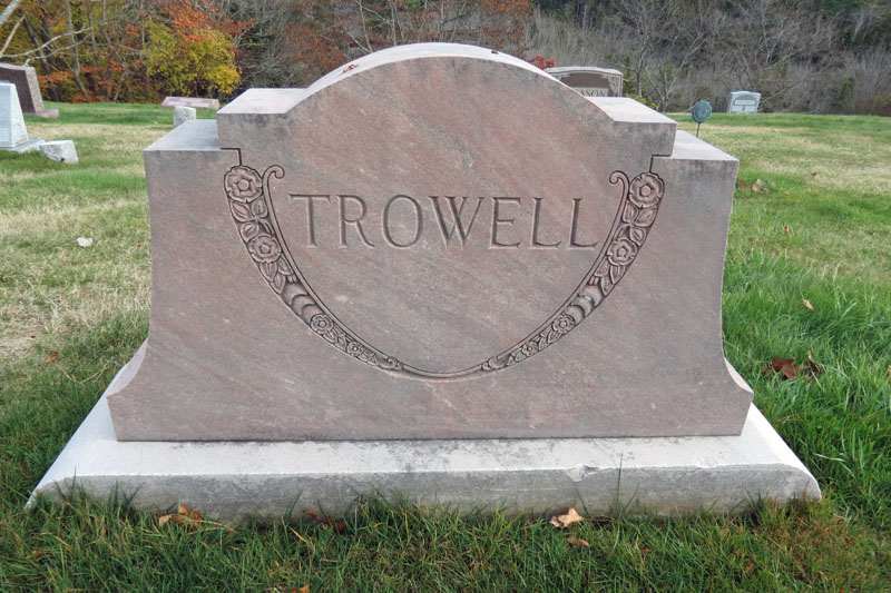 James and Abbie Trowell monument front