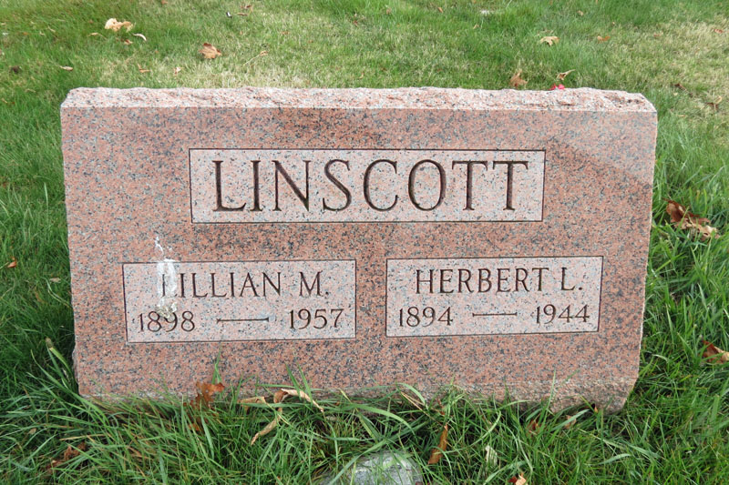 Herbert and Lillian Linscott monument