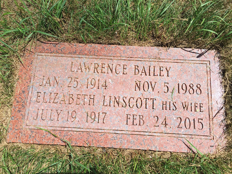 Lawrence and Elizabeth Bailey monument