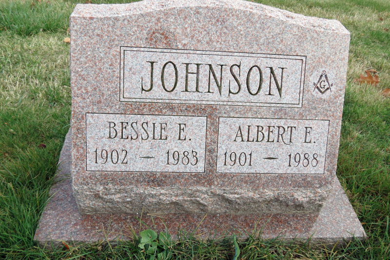 Albert and Bessie Johnson monument