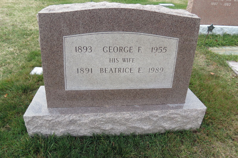 George and Beatrice Gleason monument back