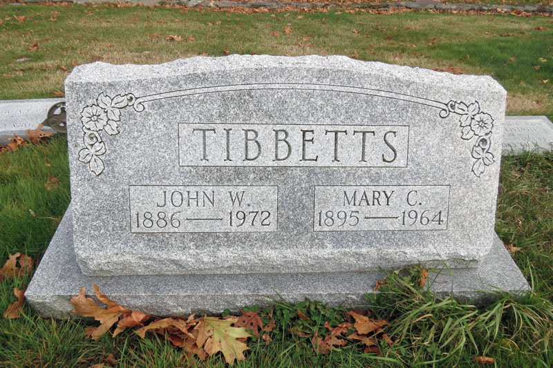 John and Mary Tibbetts monument