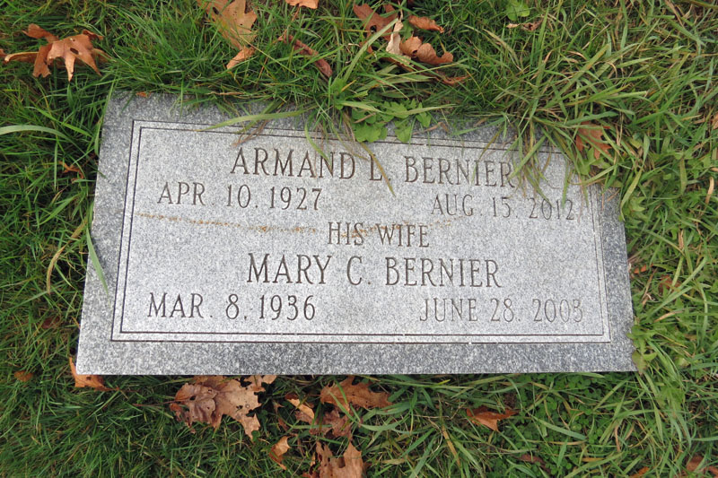 Armand and Mary Bernier monument