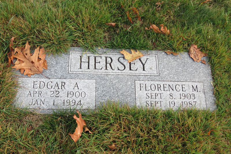 Edgar and Florence Hersey monument
