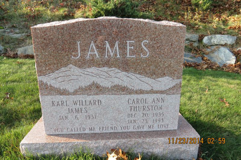 Karl and Carol Ann James monument