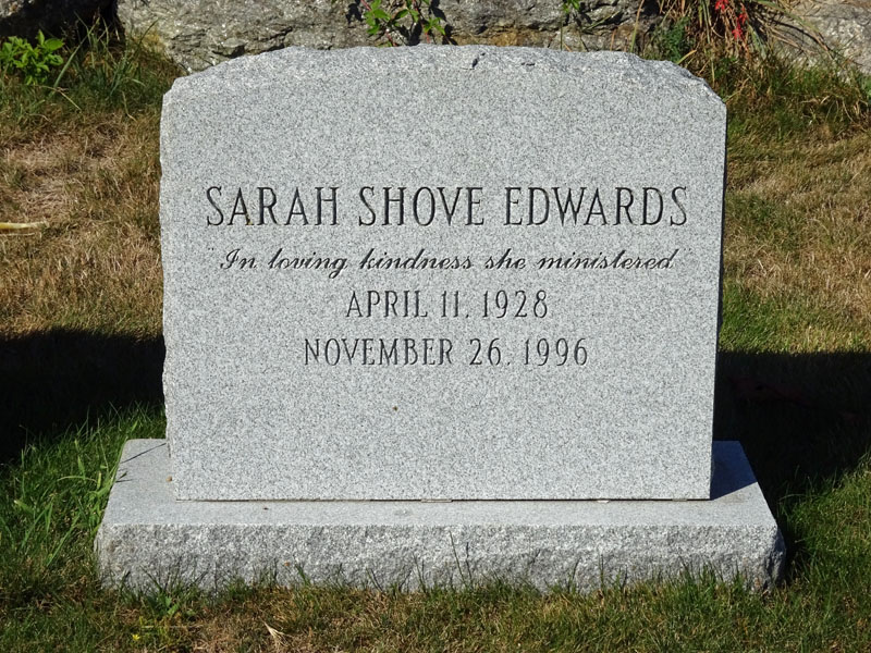 Sarah S. Edwards monument back