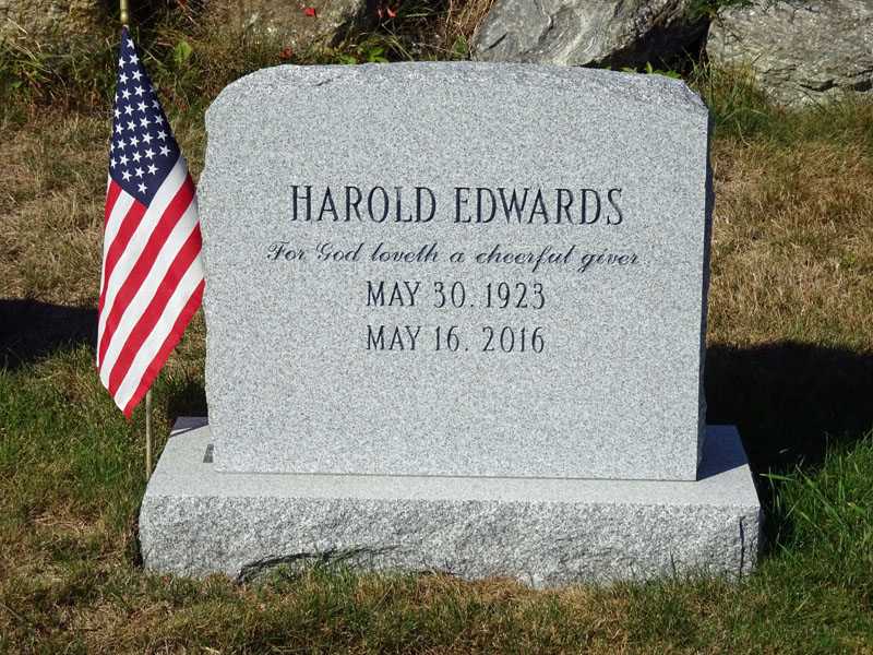 Harold Edwards monument back