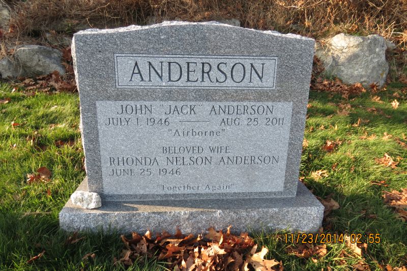 John and Rhonda Anderson monument