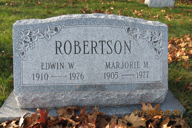 Edwin and Marjorie Robertson monument
