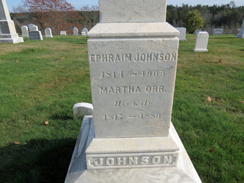 Ephraim and Martha Johnson monument