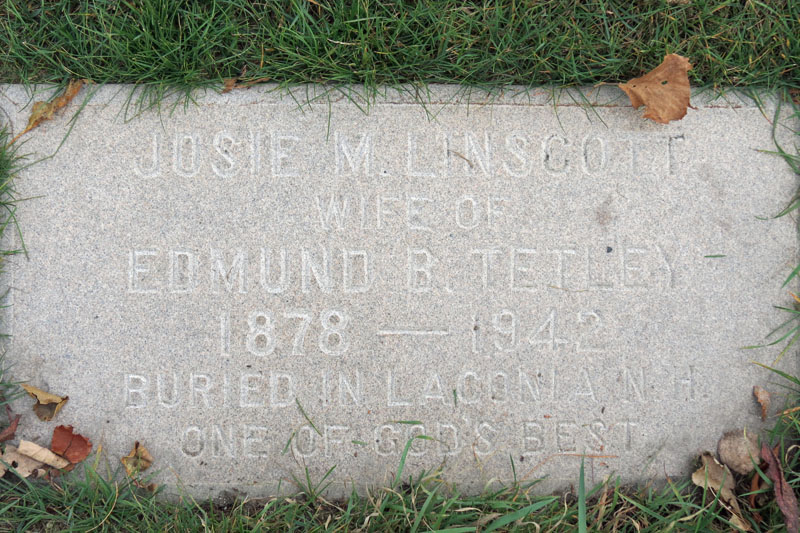 Josie M. Linscott Tetley monument