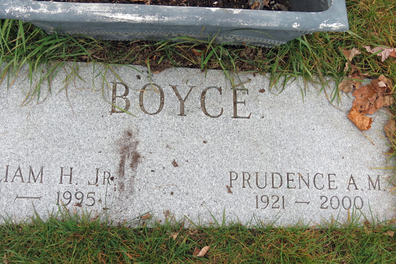 William H. Jr. and Prudence A. M. Boyce monument