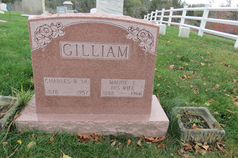 Charles W. amd Maude E. Gilliam  monument
