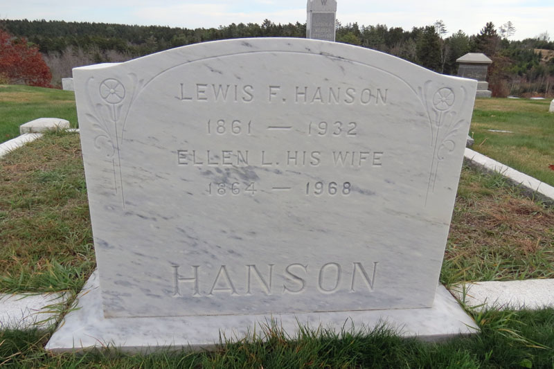 Lewis and Ellen Hanson monument