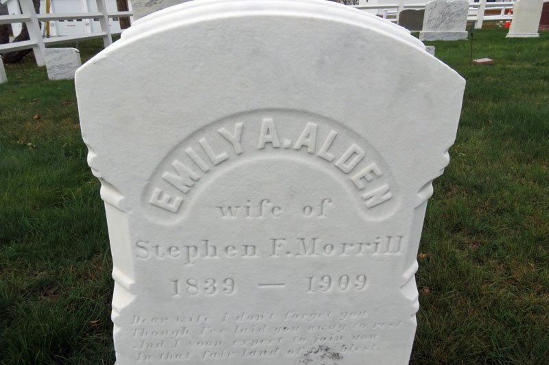 Emily A. Alden Morrill monument