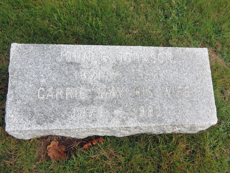 John F. and Carrie May Johnson monument