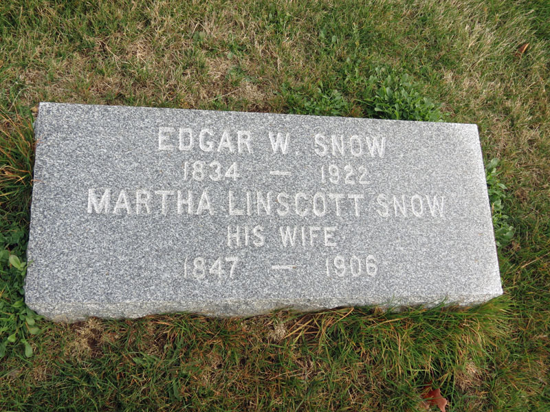 Edgar and Martha Snow monument