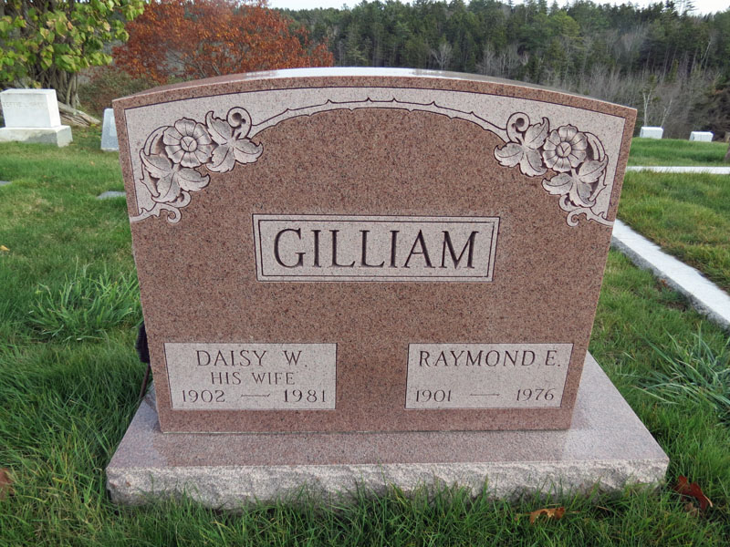 Raymond and Daisy Gilliam monument