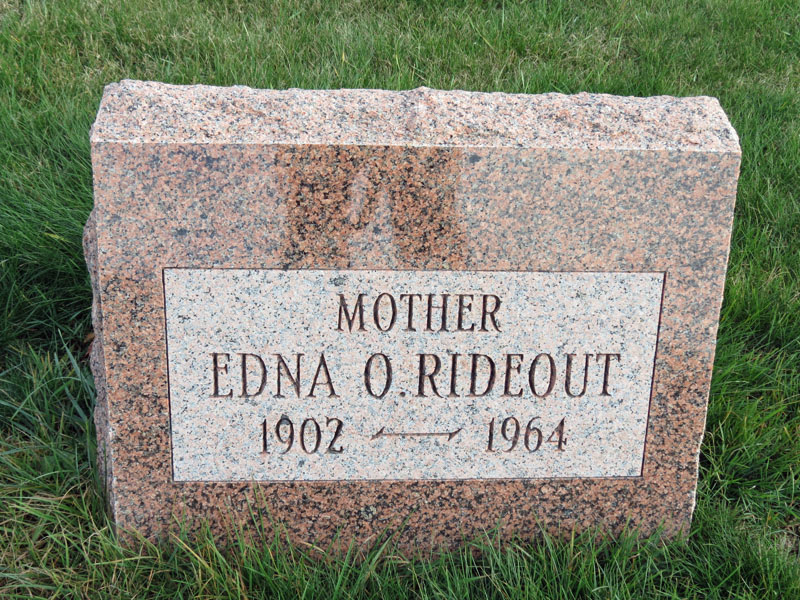 Edna O. Rideout monument