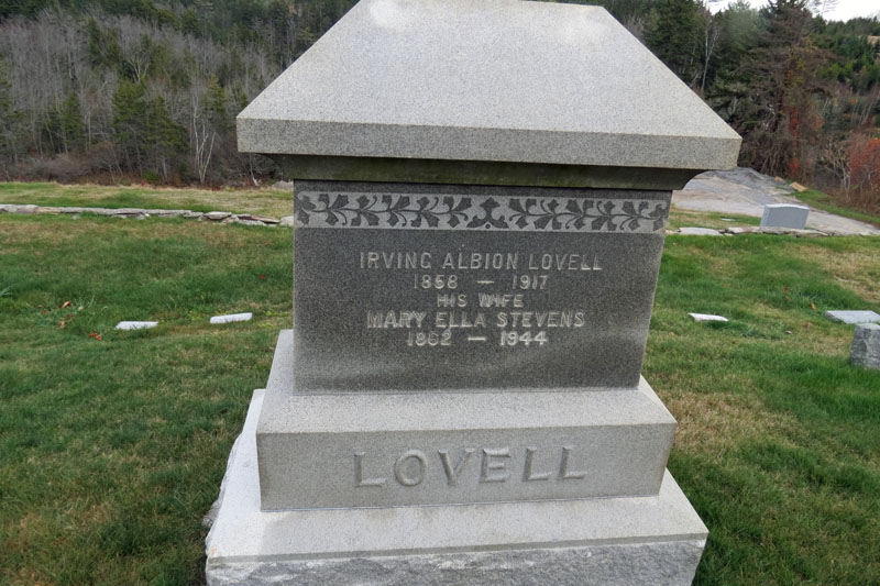 Irving and Mary Lovell monument