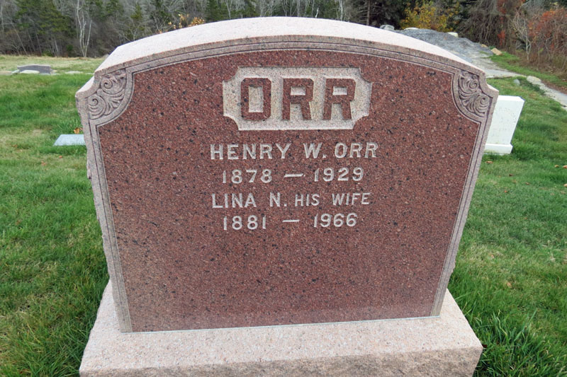 Henry and Lina Orr monument