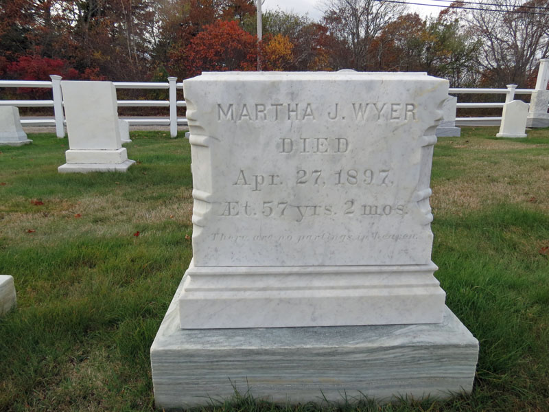 Martha J. monument back