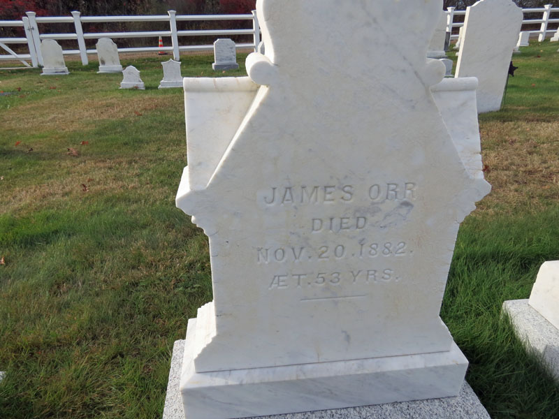 Captain James Orr monument back