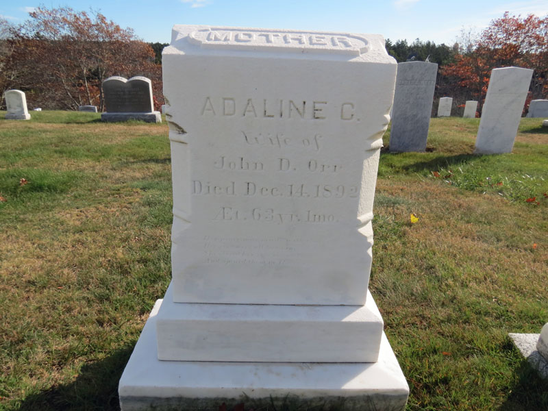 Adaline C. Totman monument