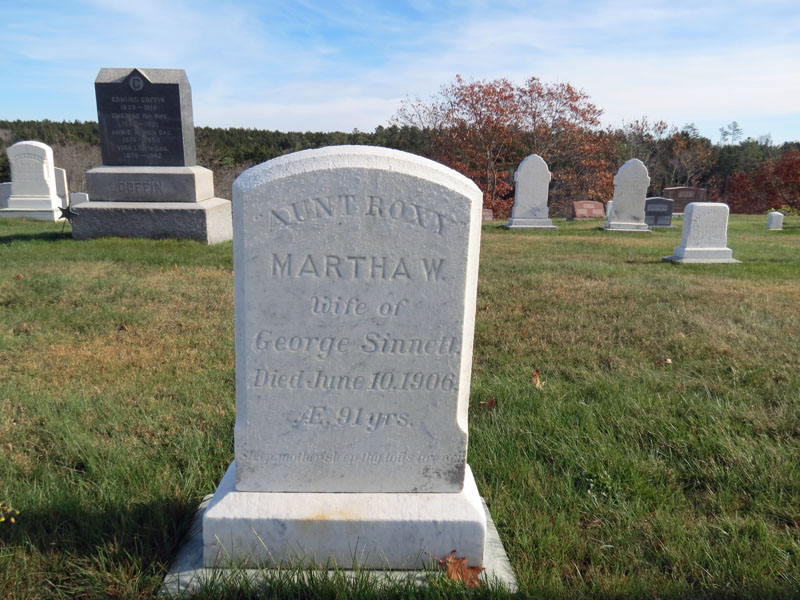 Martha W Sinnett monument