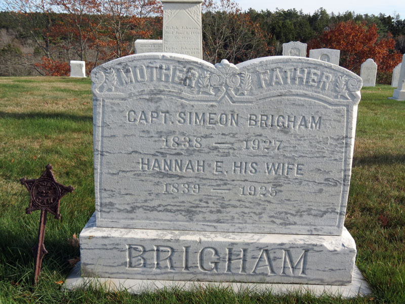 Capt. Simeion and Hannah Brigham monument