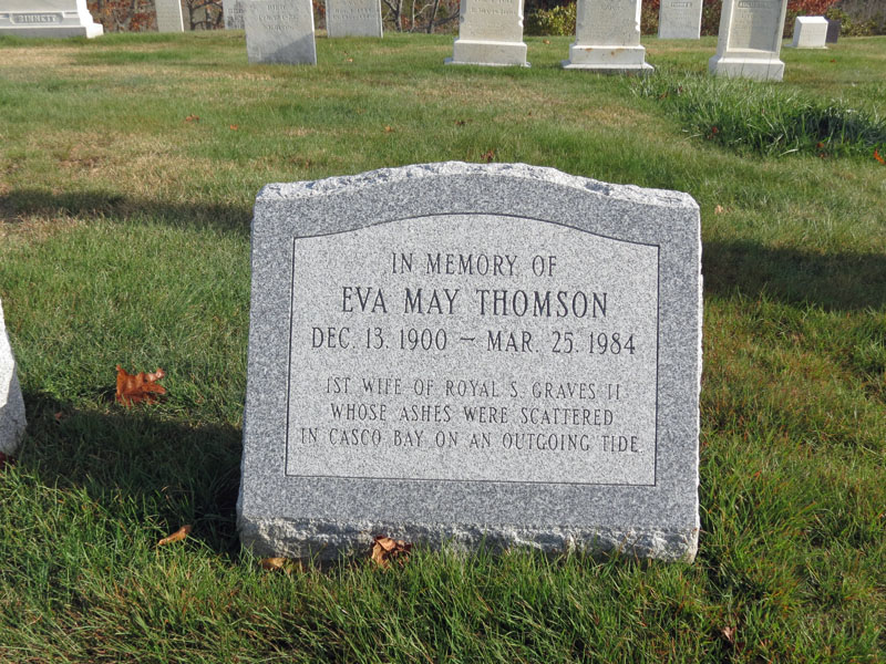 Eva May Thompson monument