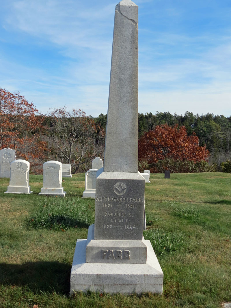 Capt. Edward I. and Caroline Farr monument