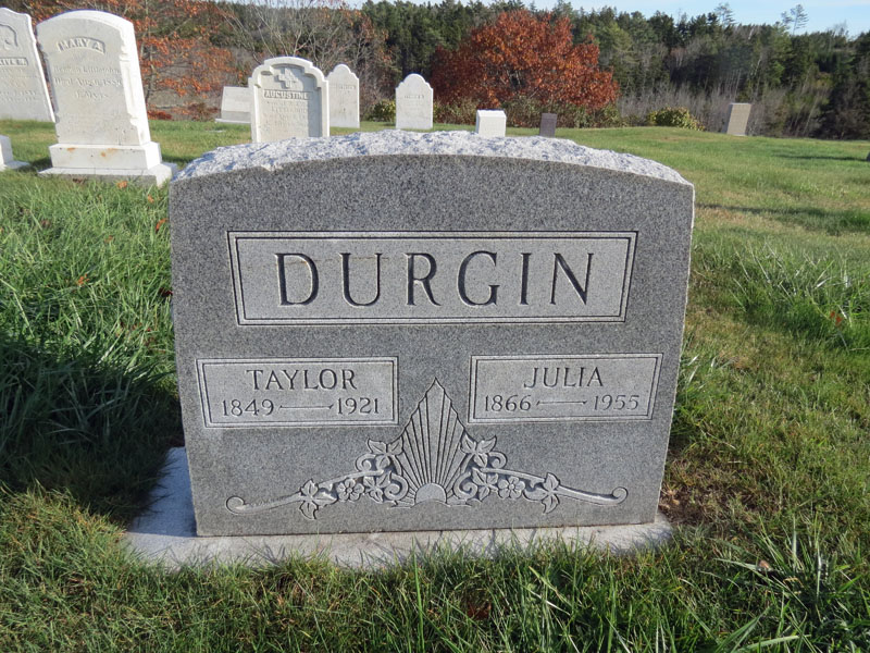 Taylor and Julia Durgin monument