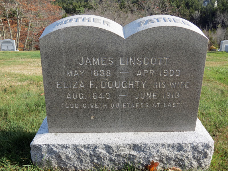 James and Eliza Linscott monument