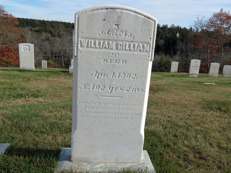Old Bill Gilliams headstone