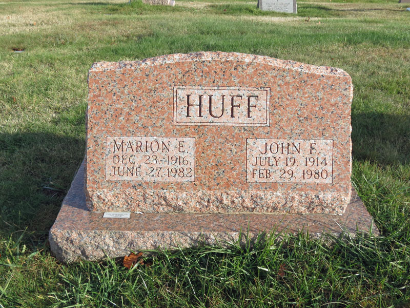 John and Marian Huff monument