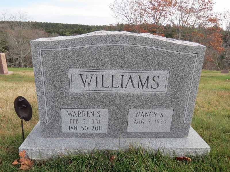 Warren and Nancy Williams monument