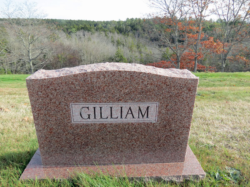 Burton Gilliam Family monument