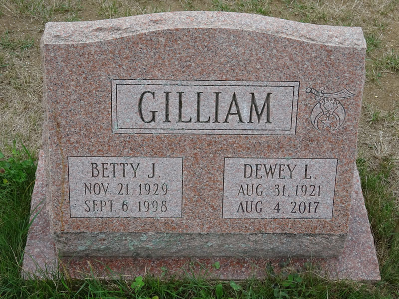 Dewey and Betty Gilliam monument