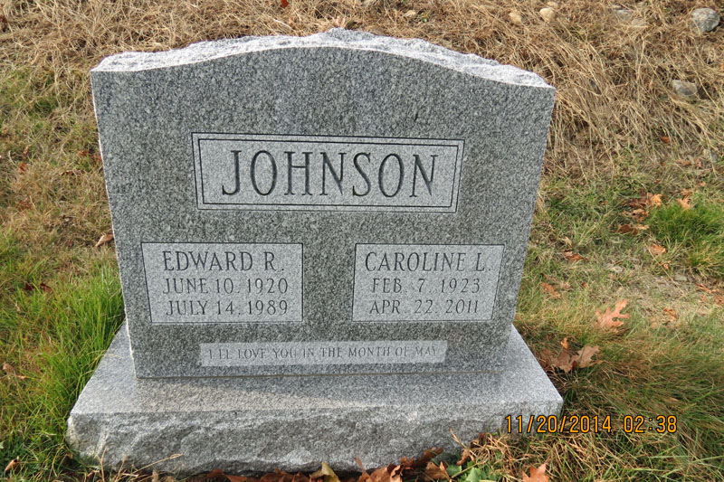 Edward and Caroline Johnson monument