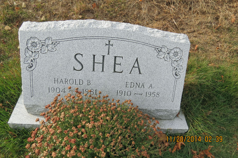Harold and Edna Shea monument