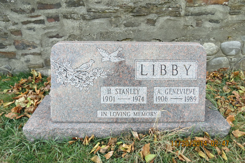 Stanley and Genevieve Libby monument