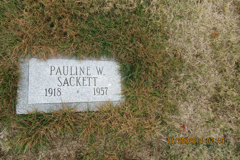 Pauline W. Sackett monument