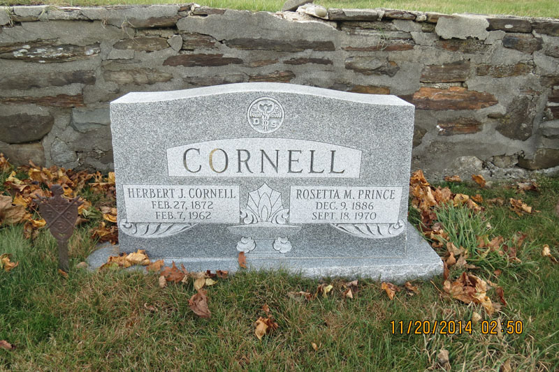 Herbert and Rosetta Cornell monument