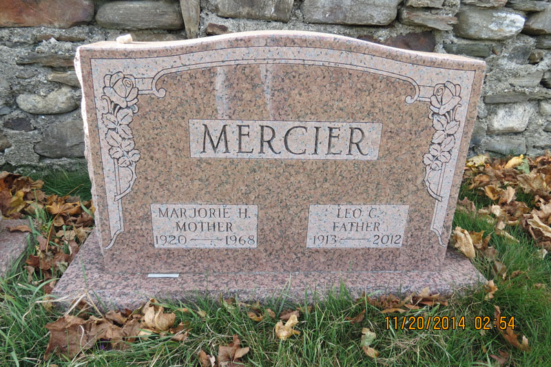 Leo and Marjorie Mercier monument