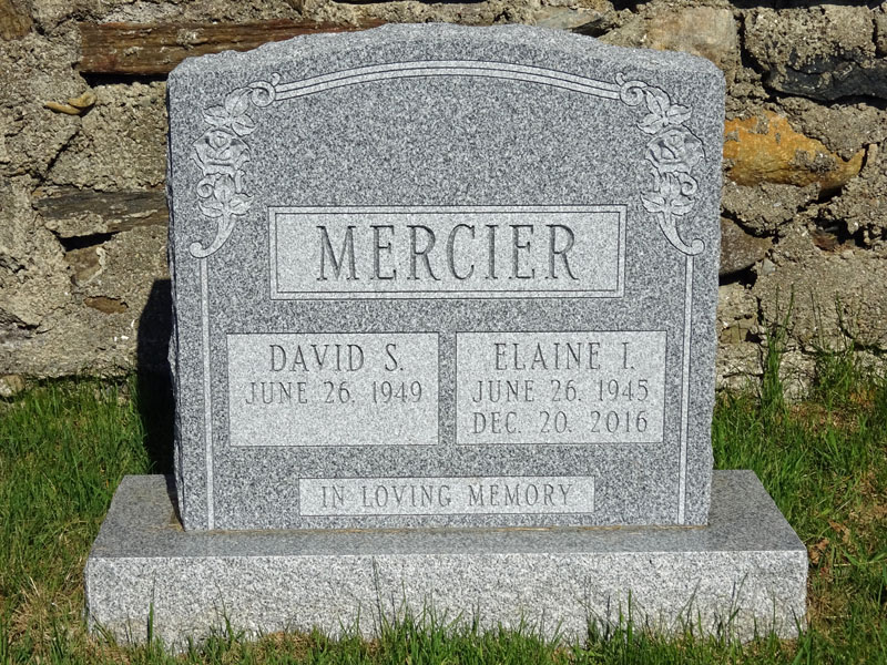 David and Elaine Mercier monument