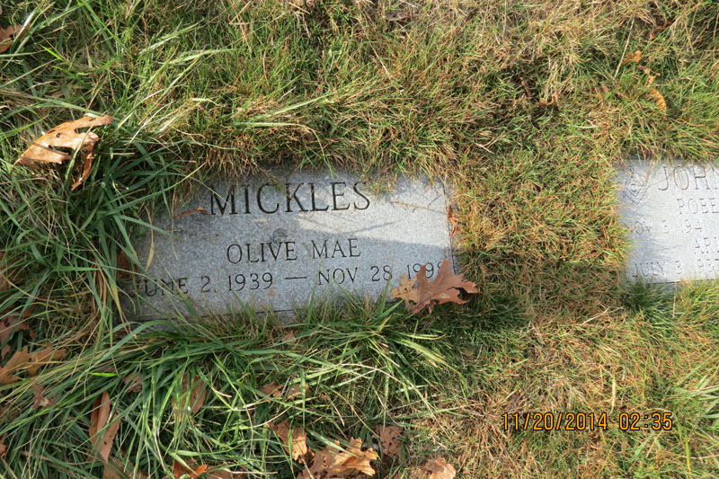 Olive Mae Mickles monument