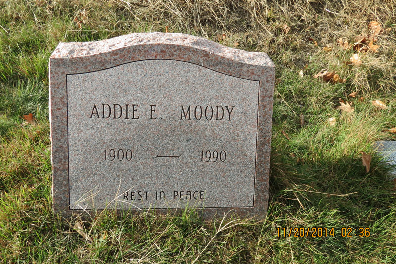 Addie E. Moody monument