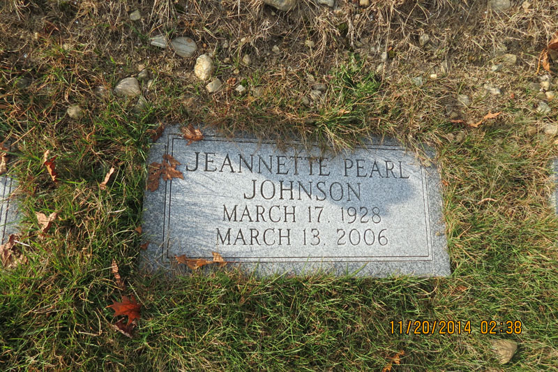 Jeanette Pearl Johnson monument
